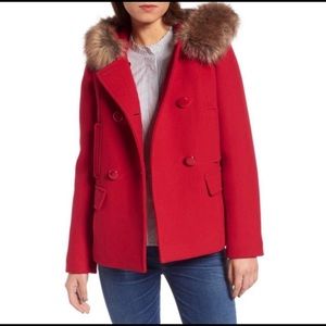 Red Kate Spade Short Peacoat